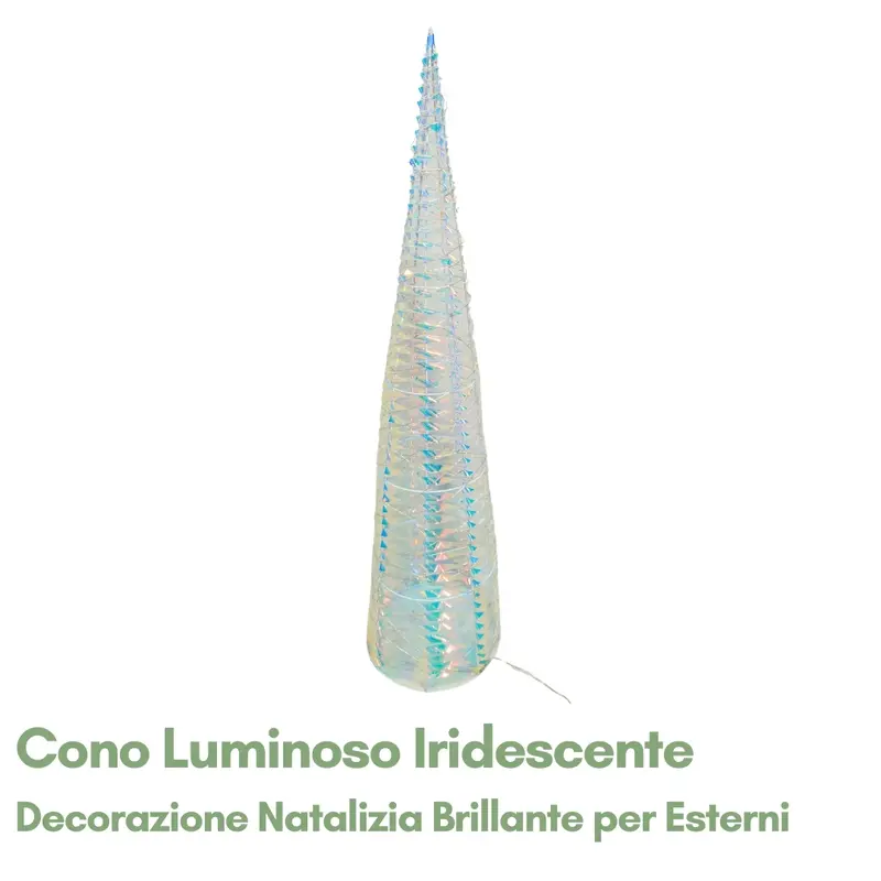 Cono Luminoso Iridescente - Decorazione Natalizia Brillante Esterni