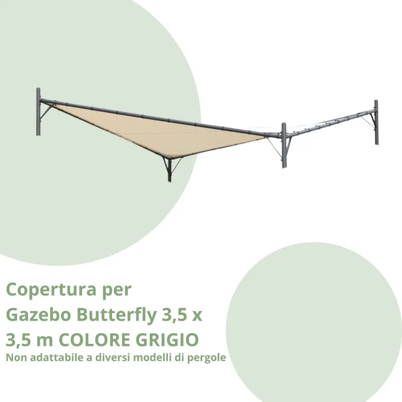 Copertura Gazebo Butterfly 3,5 x 3,5 m Grigio Chiaro