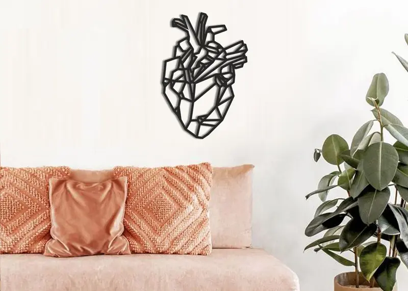 Corazón | Figura geométrica | Decoración pared | Hecha en madera