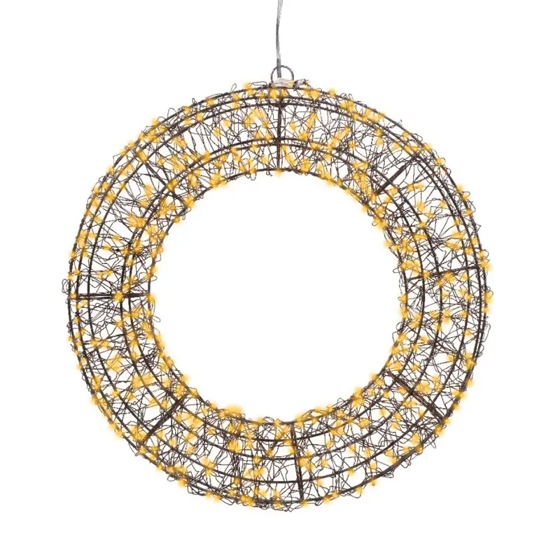 Corona luminosa natalizia micro LED a luce calda