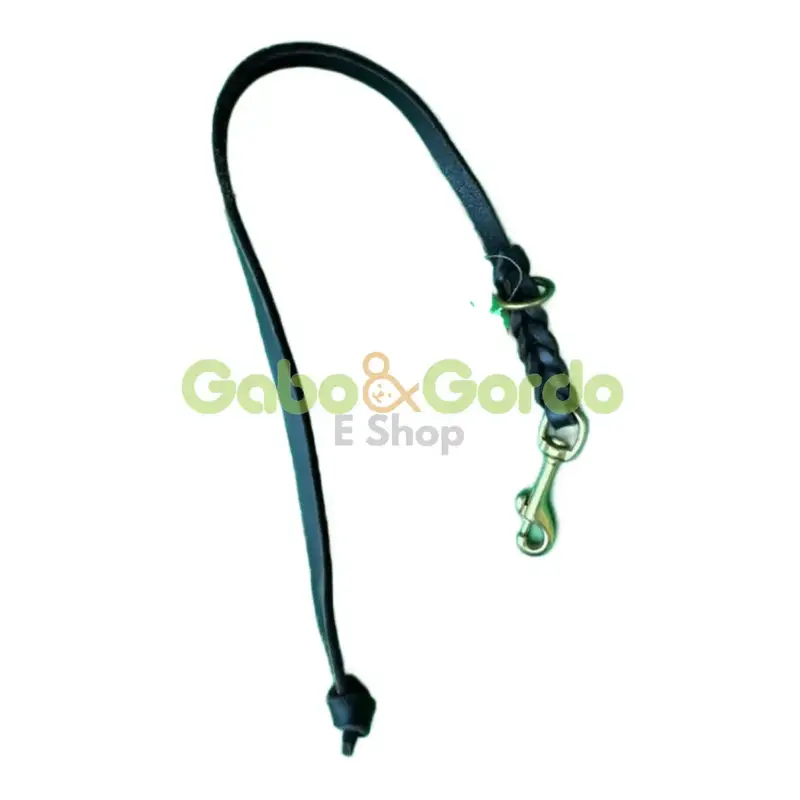 🐾 Correa de cuero corta extensible KLIN 57 cm con mosquetón dorado | Hecha a mano y ultra resistente