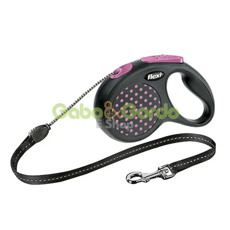 Correa Extensible FLEXI DESIGN STYLE ICON Rosa - Talla M (5 metros) para Perros hasta 20 kg | Fabricada en Alemania