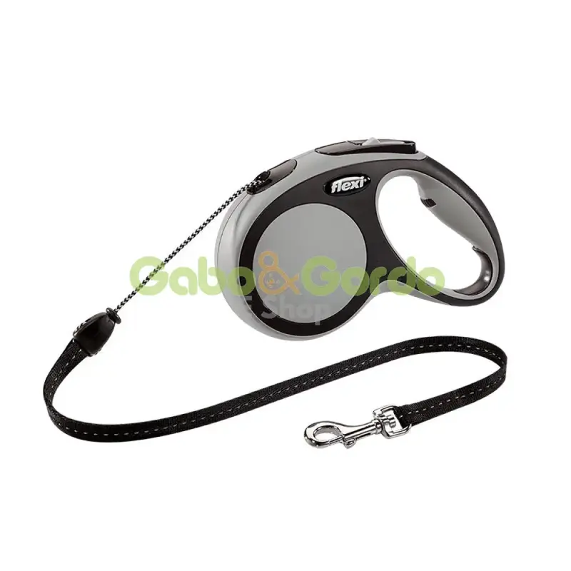 Correa Extensible FLEXI NEW COMFORT Gris - 5 Metros para Perros hasta 20 kg | Fabricada en Alemania
