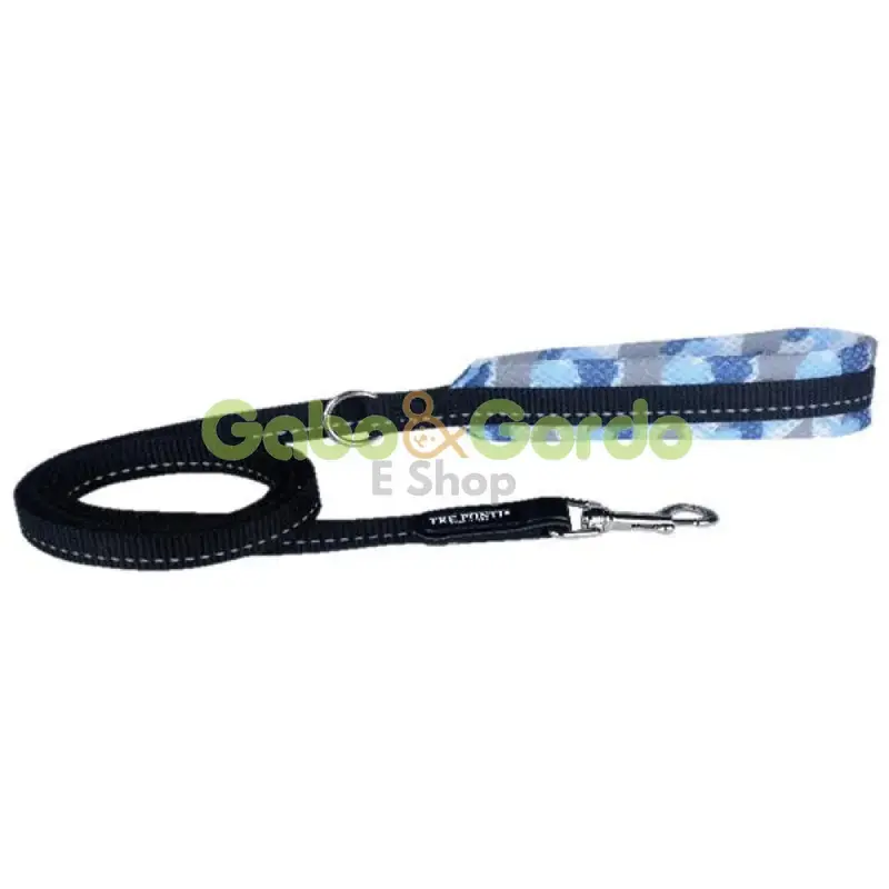 Correa para Mascotas TRE PONTI Negra con Malla Camuflaje Azul Light | Seguridad y Estilo en Paseos