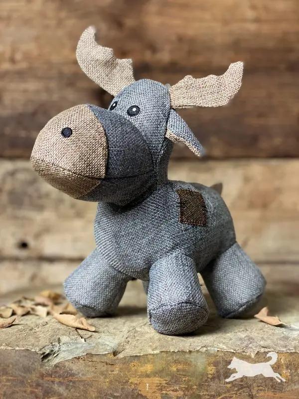 🫎🐶 Country Dog Moose Alce 21 × 21 cm | Peluche de Lona con Chirriador para Perros