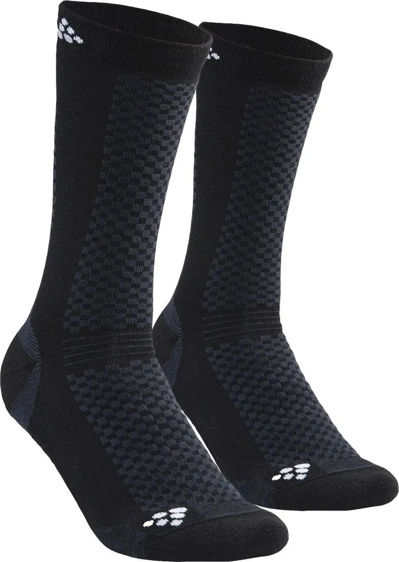 Craft mid socks (2-pack) wintersportsokken - maat 43-45 - unisex - zwart
