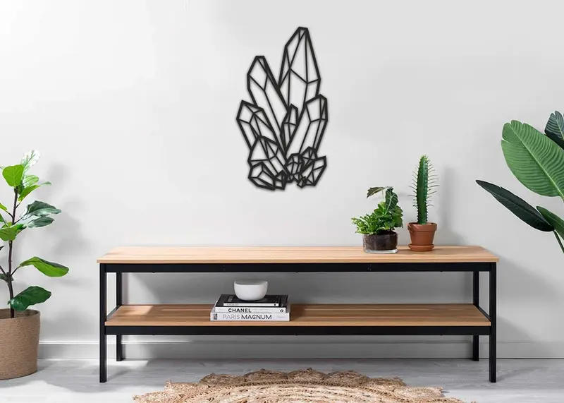 Cristal | Figura geométrica | Decoración pared | Hecha en madera