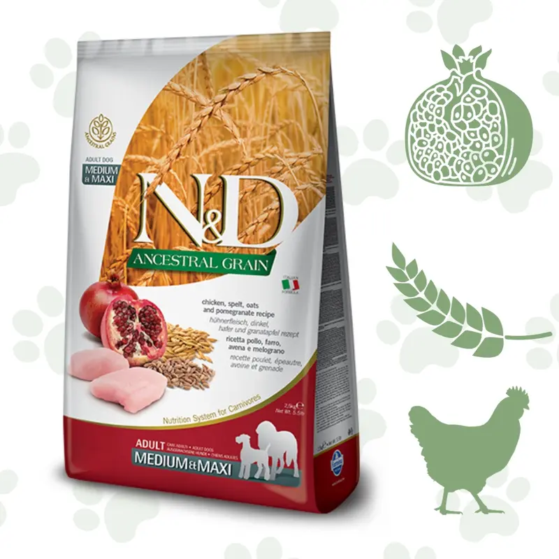 Crocchette Pollo Melograno Cani Taglia Media - Farmina n&d low grain