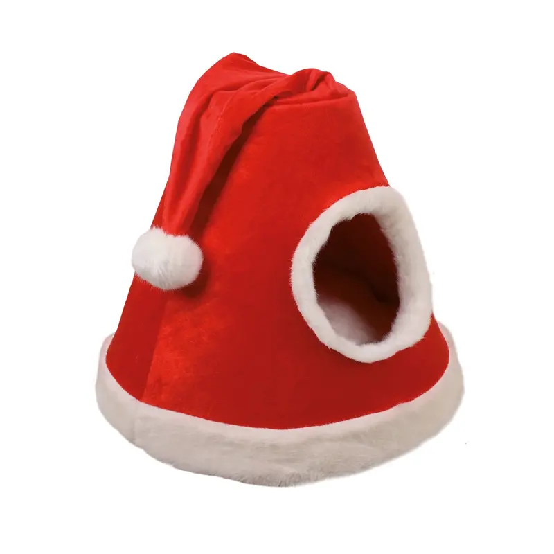CUCCIA IGLOO CAPPELLO DI NATALE PER CANE 44X47 CM