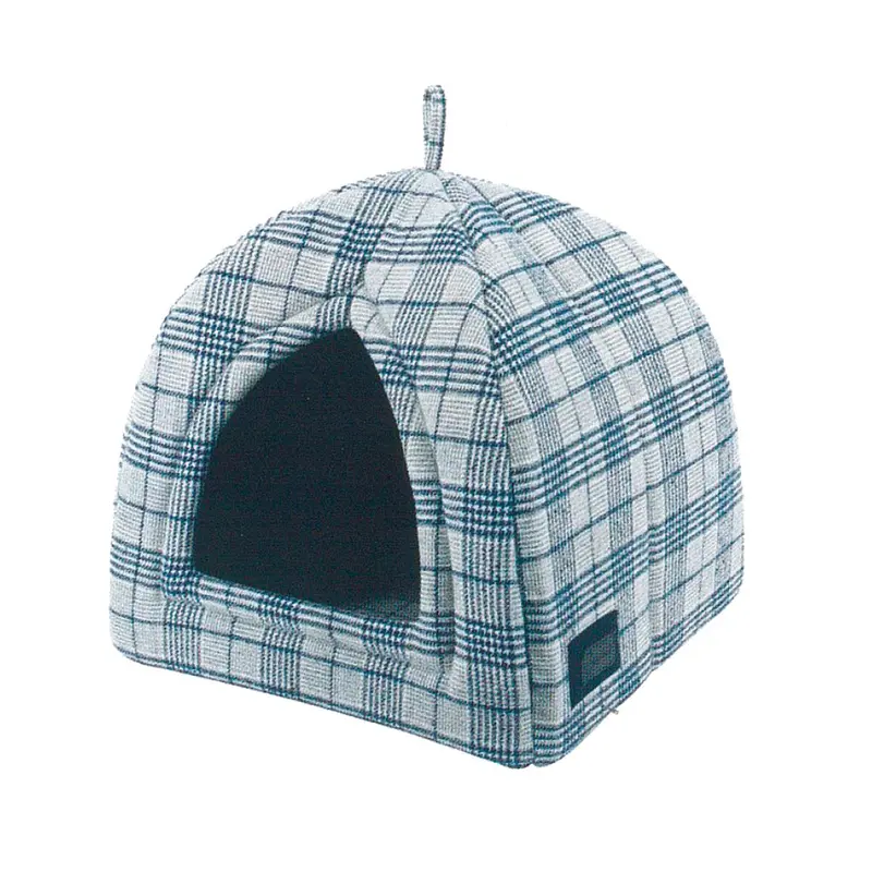 CUCCIA IGLOO SCOZZESE GRIGIO E BLU