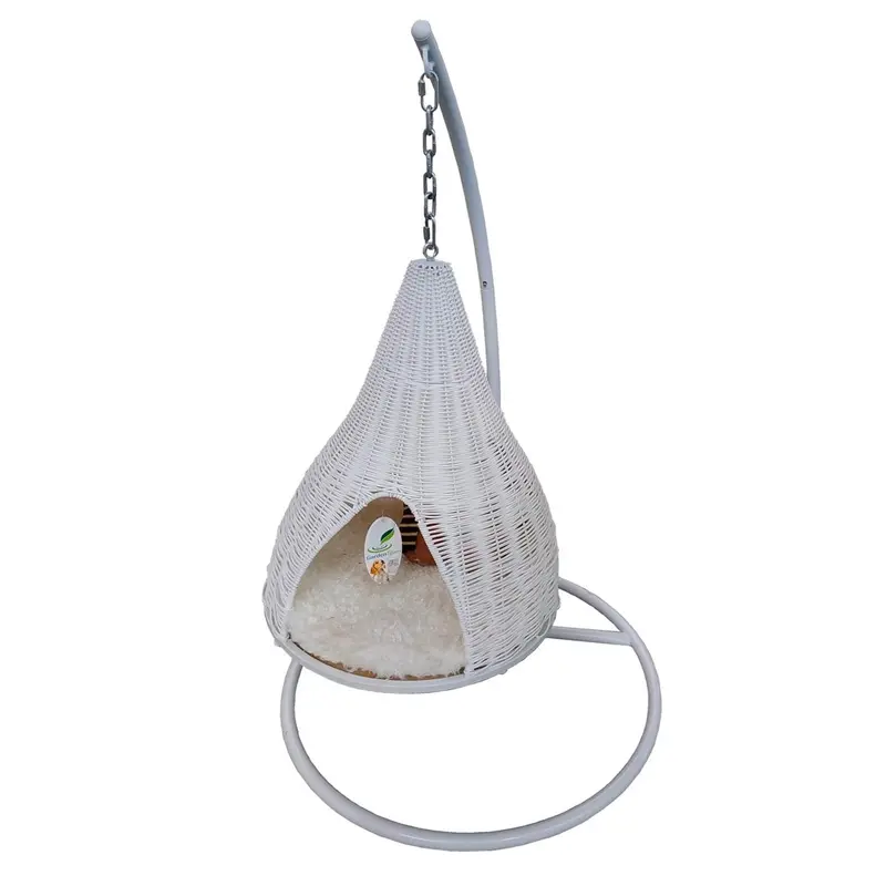 Cuccia Nido Swing Rattan Bianco 70x70x120cm