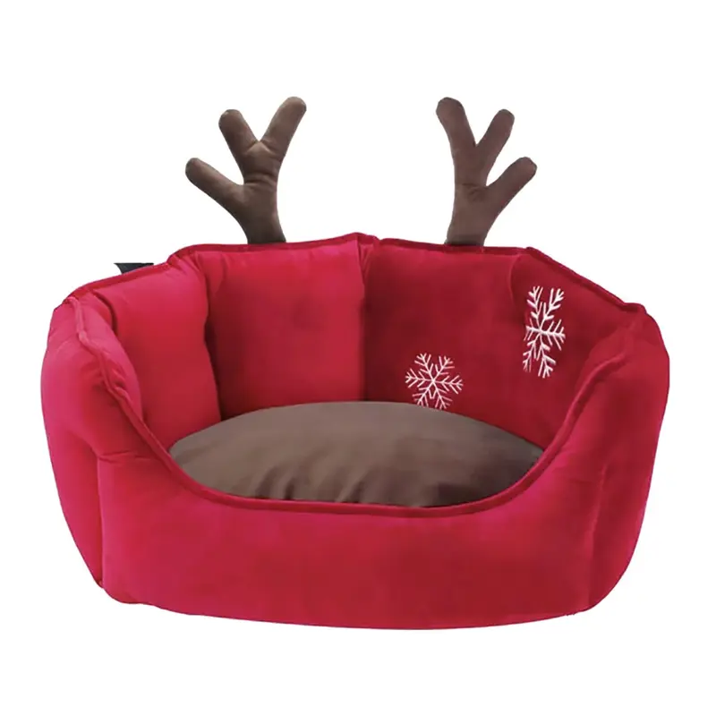 CUCCIA PER CANE NATALIZIA 55 CM ROSSO