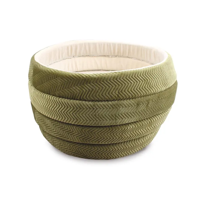 CUCCIA TONDA ZIG ZAG VERDE OLIVA