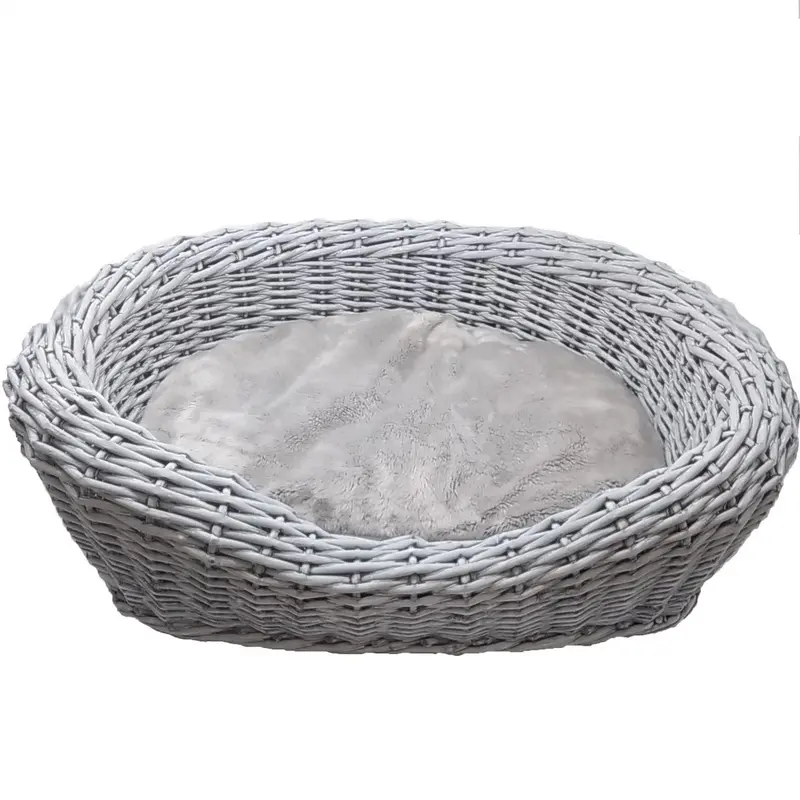 CUCCIA VIMINI GRIGIO CON CUSCINO