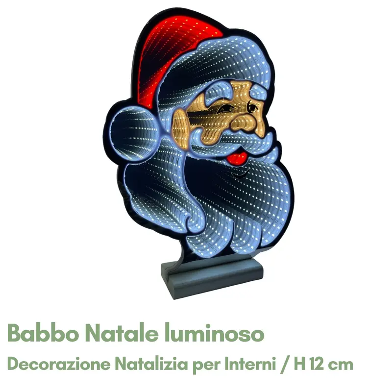 Decorazione Luminosa Babbo Natale H 12 cm - Illuminazione Natalizia Originale