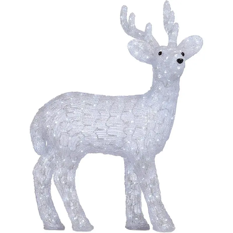 Decorazione Natalizia Renna in Acrilico 380 Led Bianco Altezza 100 cm