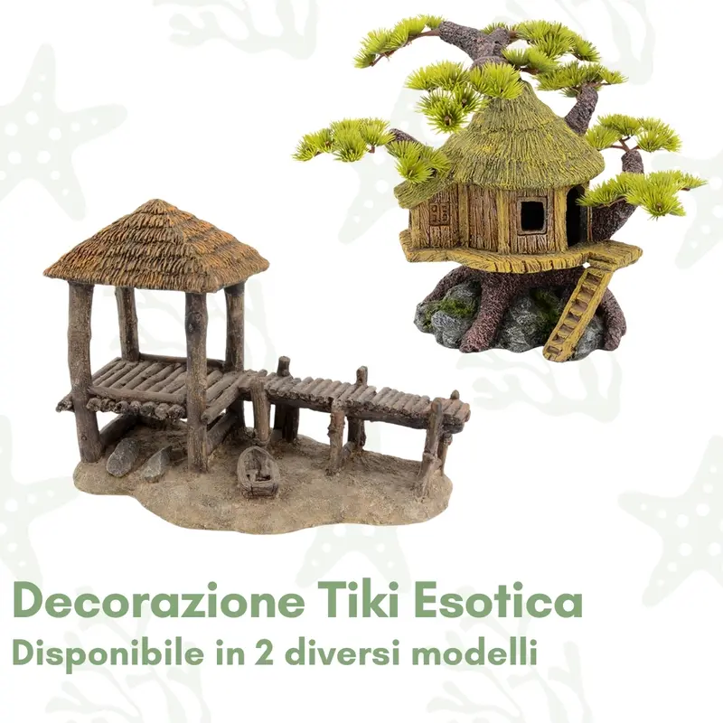 Decorazione Tiki Esotica per Acquario - Atmosfera Tropicale Autentica