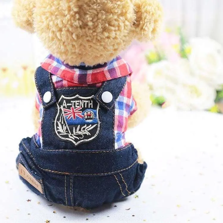 Denim Four-Legged Pet Dog Clothes