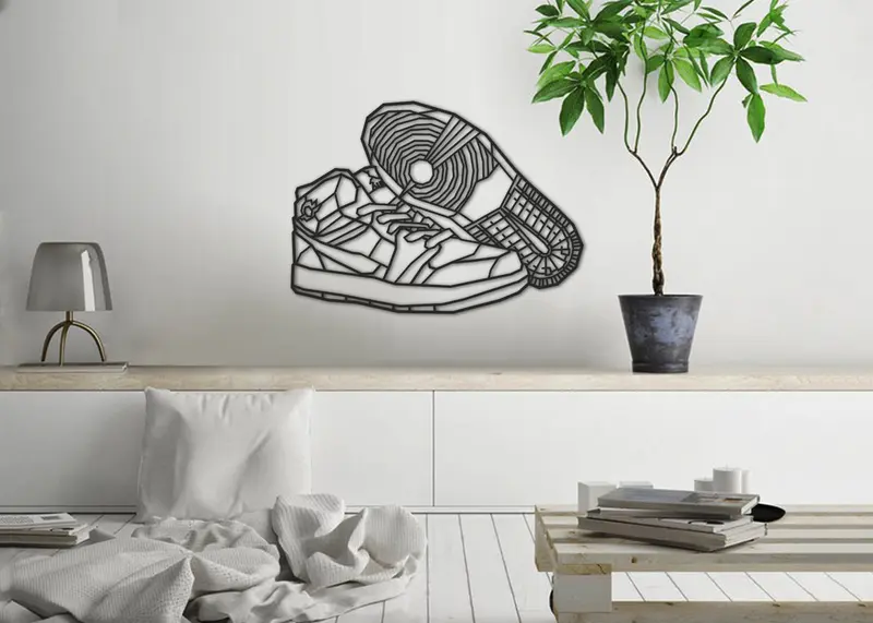 Deportivas | Figura geométrica | Decoración pared | Hecha en madera