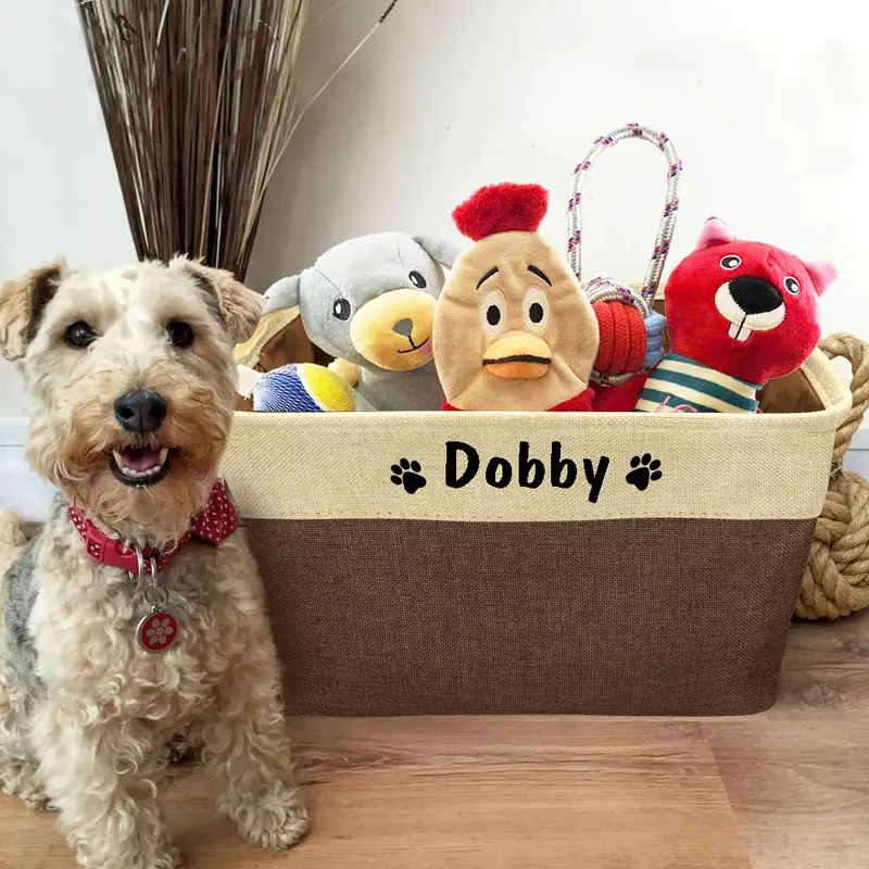 🧸 ¡Dile adiós al desorden con la Cesta Personalizable para los Juguetes de tu Mascota!