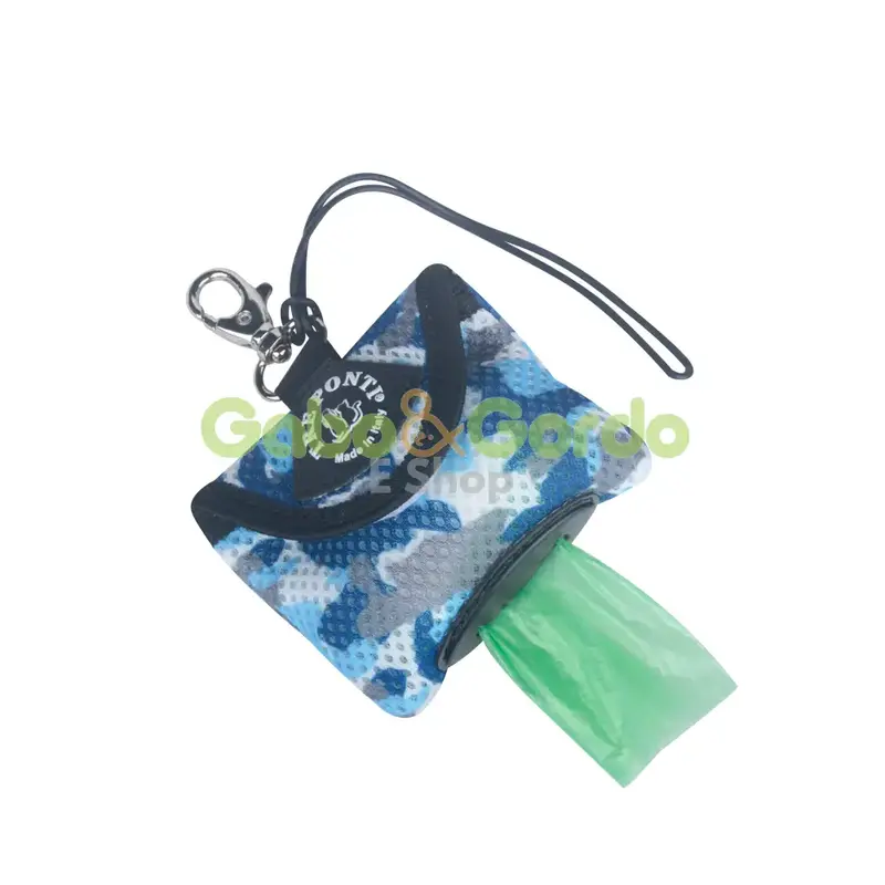 Dispensador de Bolsas para Mascotas TRE PONTI Azul Light Camuflaje | Accesorio Práctico y Silencioso para Paseos