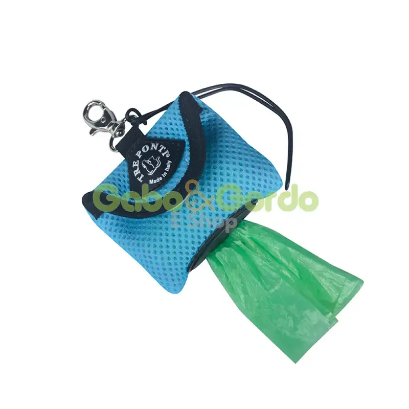 Dispensador de Bolsas para Mascotas TRE PONTI en Color Azul Pastel | Accesorio Práctico y Elegante para Paseos