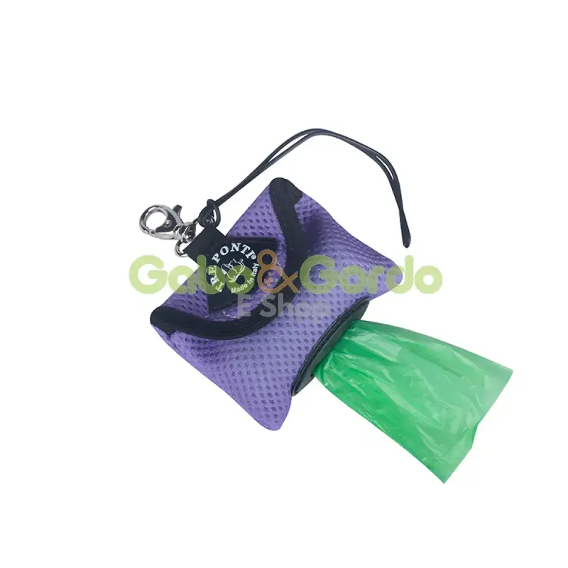 Dispensador de Bolsas para Mascotas TRE PONTI en Color Lila Pastel | Accesorio Práctico y Silencioso para Paseos