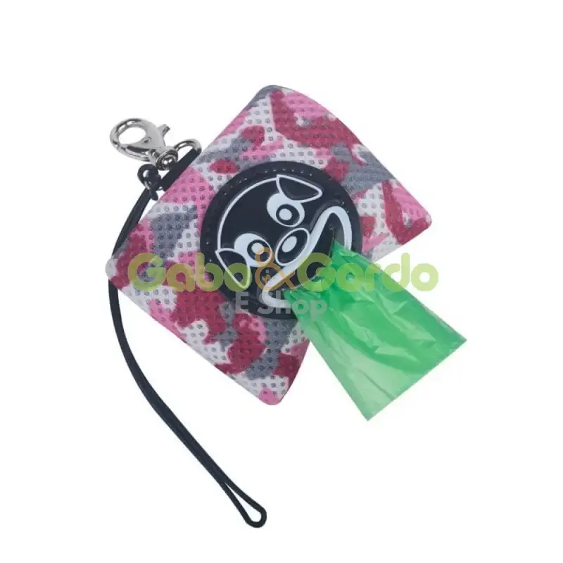 Dispensador de Bolsas para Mascotas TRE PONTI Smile Dog Rosa Camuflaje | Accesorio Práctico y Silencioso para Paseos