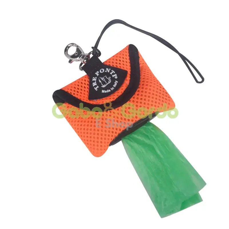 Dispensador de Bolsas para Perros TRE PONTI en Color Naranja | Accesorio Práctico y Silencioso para Paseos