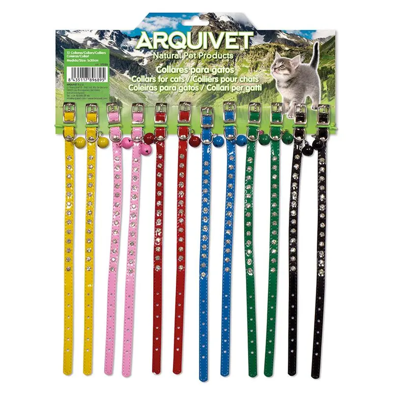 Display 12 collares de gato - colores variados