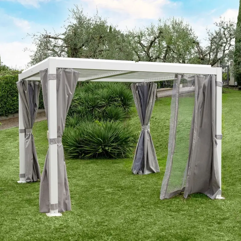Djerba - Pergola bioclimatica 3 x 3 metri bianca