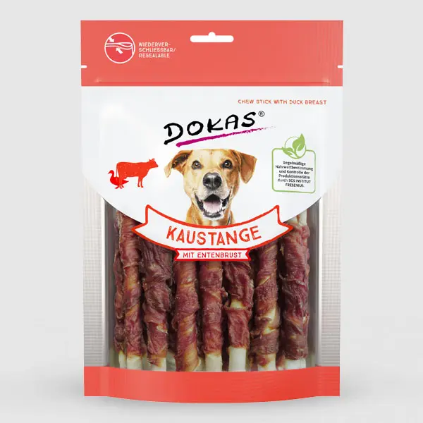🐾 DOKAS Rollos de Buey y Pechuga de Pato 200 g | Snack natural para perros con función dental