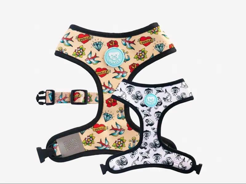🐾 DUKIER Arnés Reversible Tattoo para perros