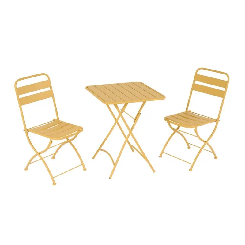 Easy - Set da balcone in ferro ocra e tavolo quadrato