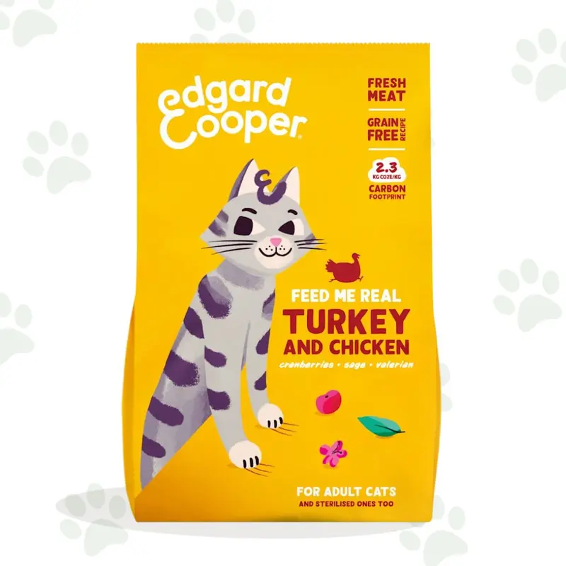 Edgard&Cooper - Alimento secco per gatti con tacchino e pollo