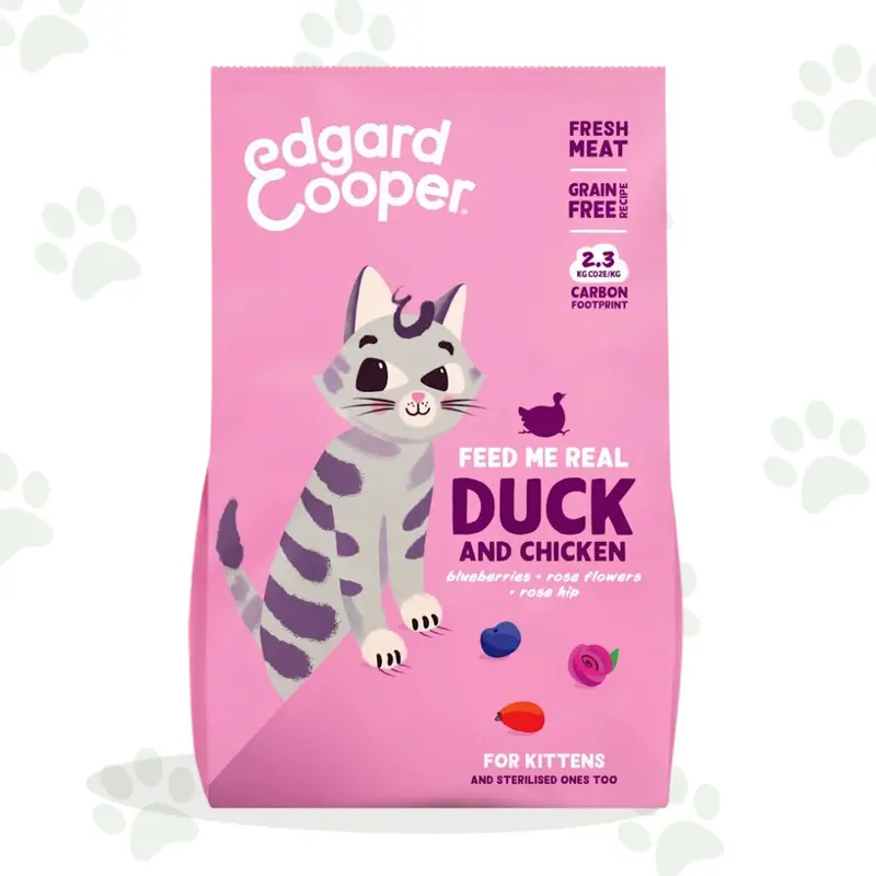 Edgard&Cooper - Alimento secco per gattini con anatra e pollo