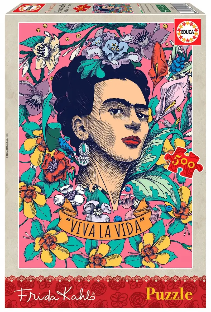 Educa - puzzel - 500 stuks - viva la vida, frida kahlo