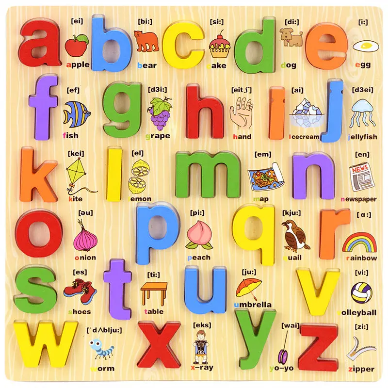 Educational Wooden Cartoon Hand Grab Puzzle Board for Children's Day Gift