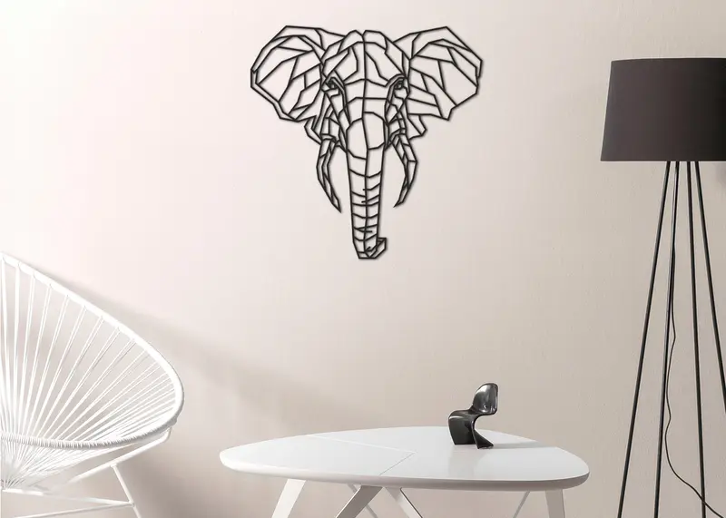 Elefante | Figura geométrica | Decoración pared | Hecha en madera