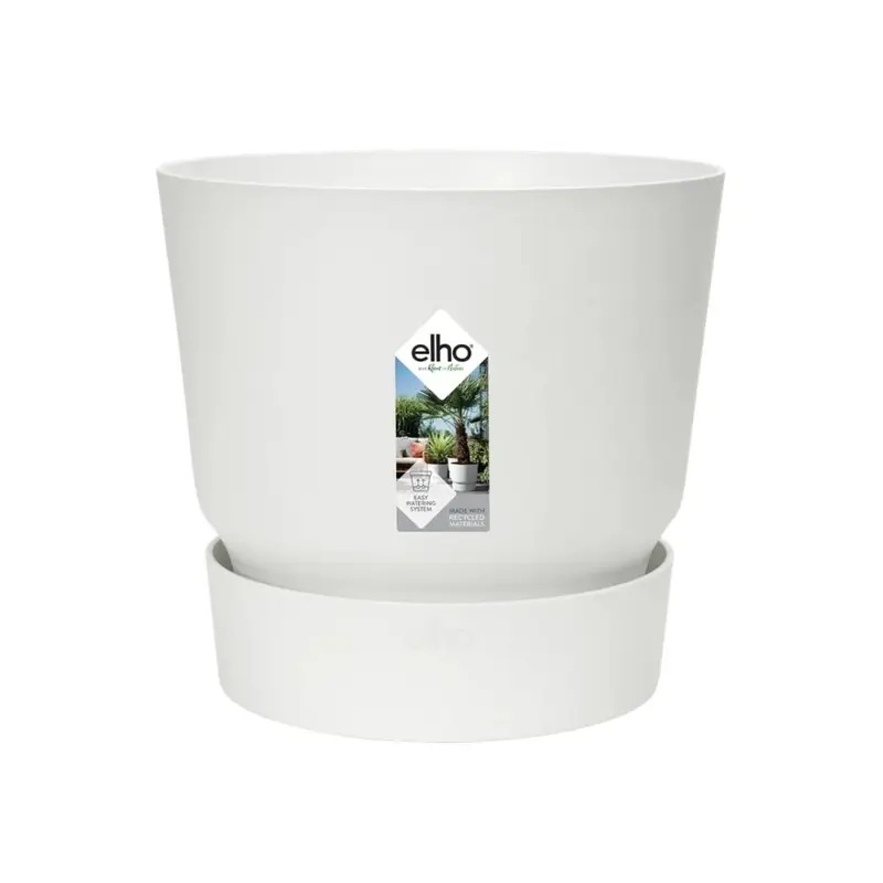 Elho - Greenville Round vaso in plastica con serbatoio