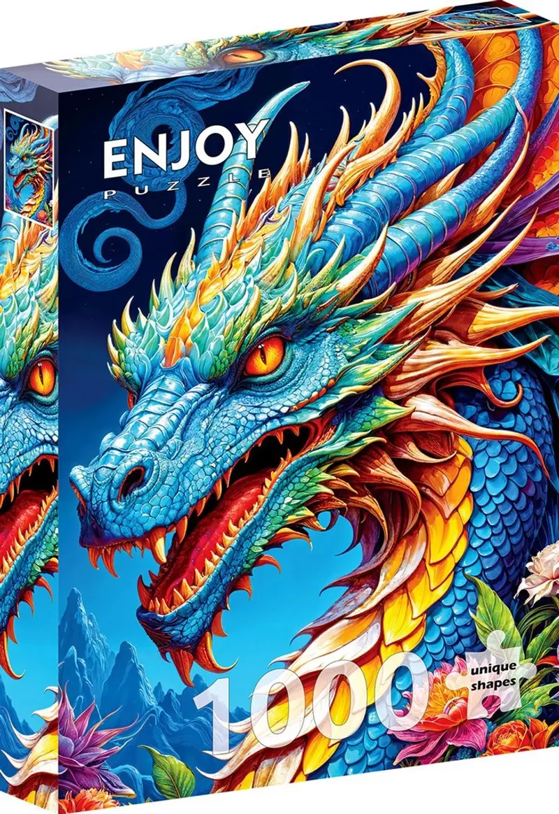 Enjoy puzzle legpuzzel blue dragon - 1000 stukjes drakenfantasie.