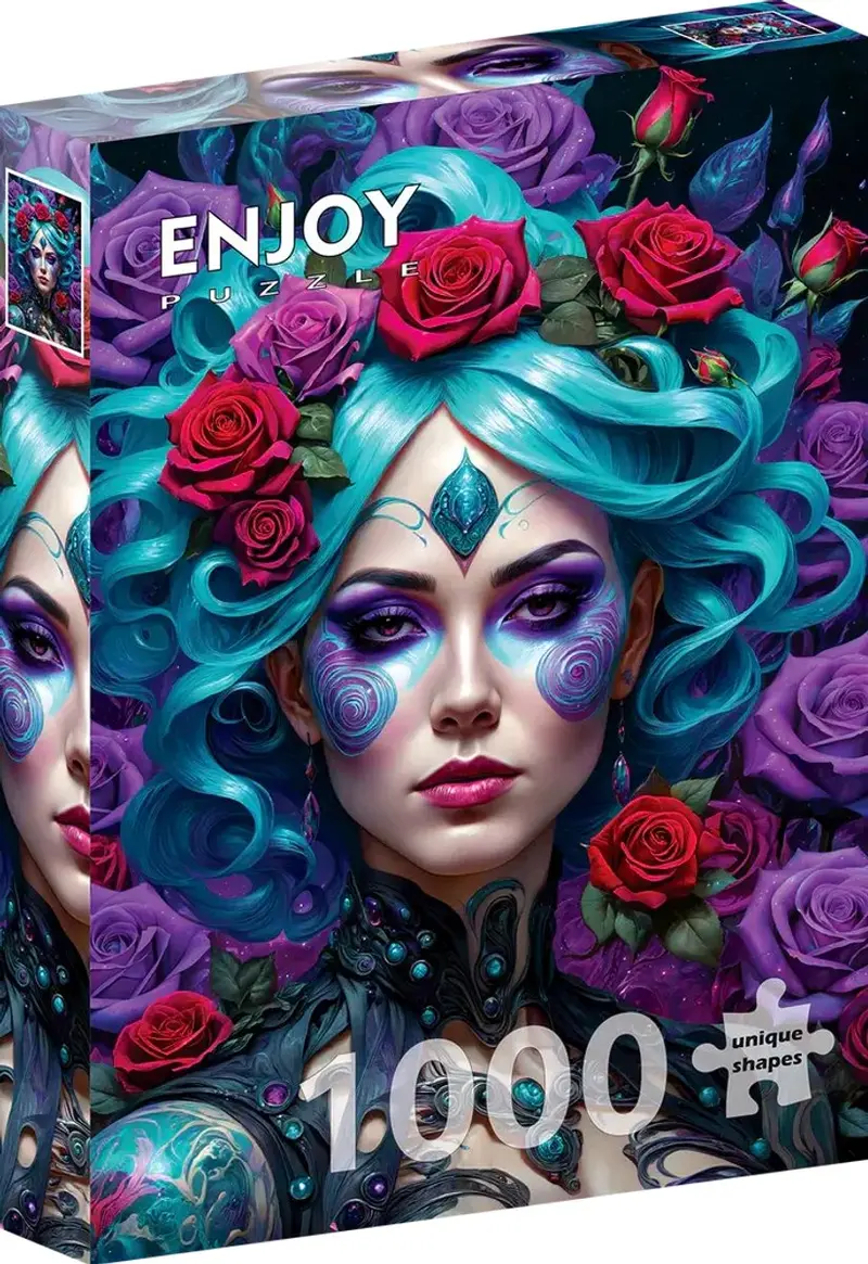 Enjoy puzzle legpuzzel gothic flowers portrait 1000 stukjes volwassenen.