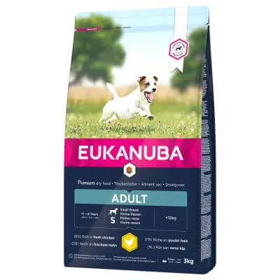 🐶 Eukanuba Pienso para Perros Adultos Razas Pequeñas | Alimento completo con pollo y cordero