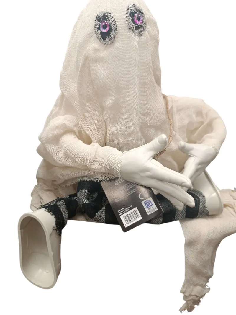 Fantasma Decorativo con Tela y Ojos Luminiscentes – Halloween