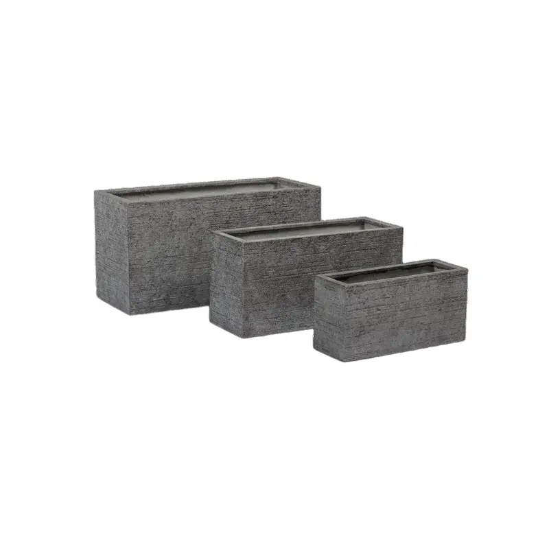 Fioriera in Ficonstone L 60/80/100 cm - Fioriera rettangolare antracite