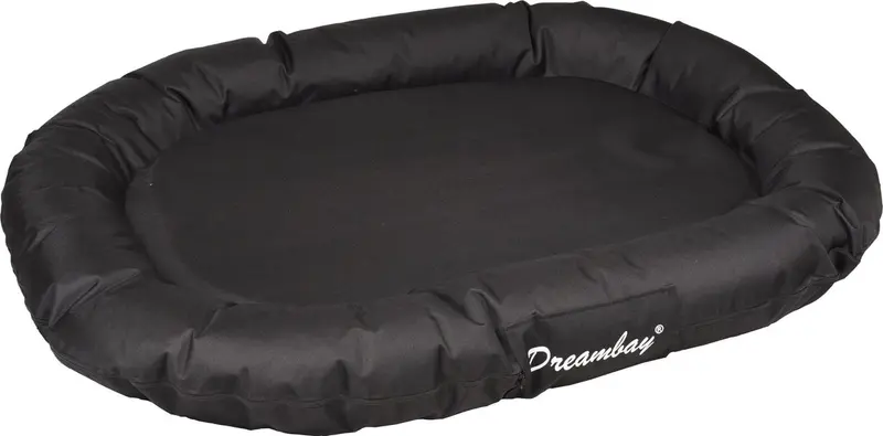 Flamingo hondenmand dreambay® ovaal zwart – 120x90x16 cm – waterafstotend wasbare hoes – stevig orthopedisch hondenkussen