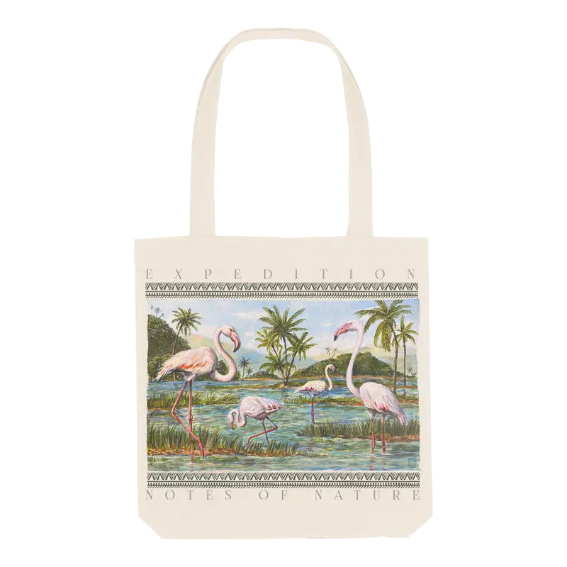 Flamingo Notes Tote Bag