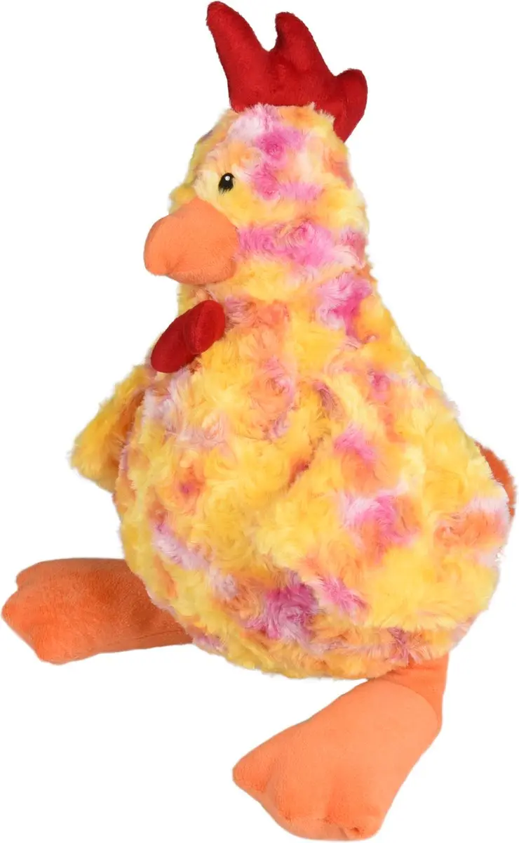 Flamingo - pluche kip - hondenspeeltje - superzacht - kleurrijk - large