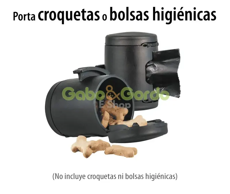 FLEXI Multi Box (negro) | dispensador de croquetas o bolsas higiénicas para perros
