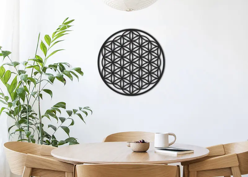 Flor de la Vida | Figura geométrica | Decoración pared | Hecha en madera